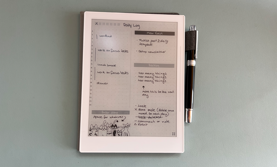 Daily Log template for Supernote